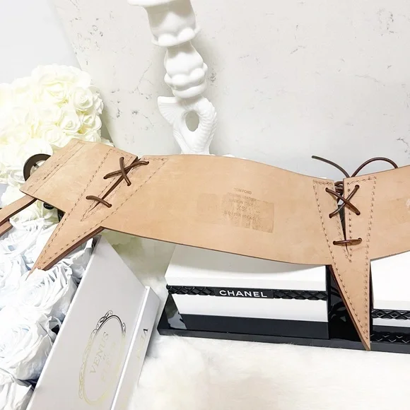 Authentic TOM FORD Rare RUNWAY Corset Strappy Brown Belt - Picture 7 of 14